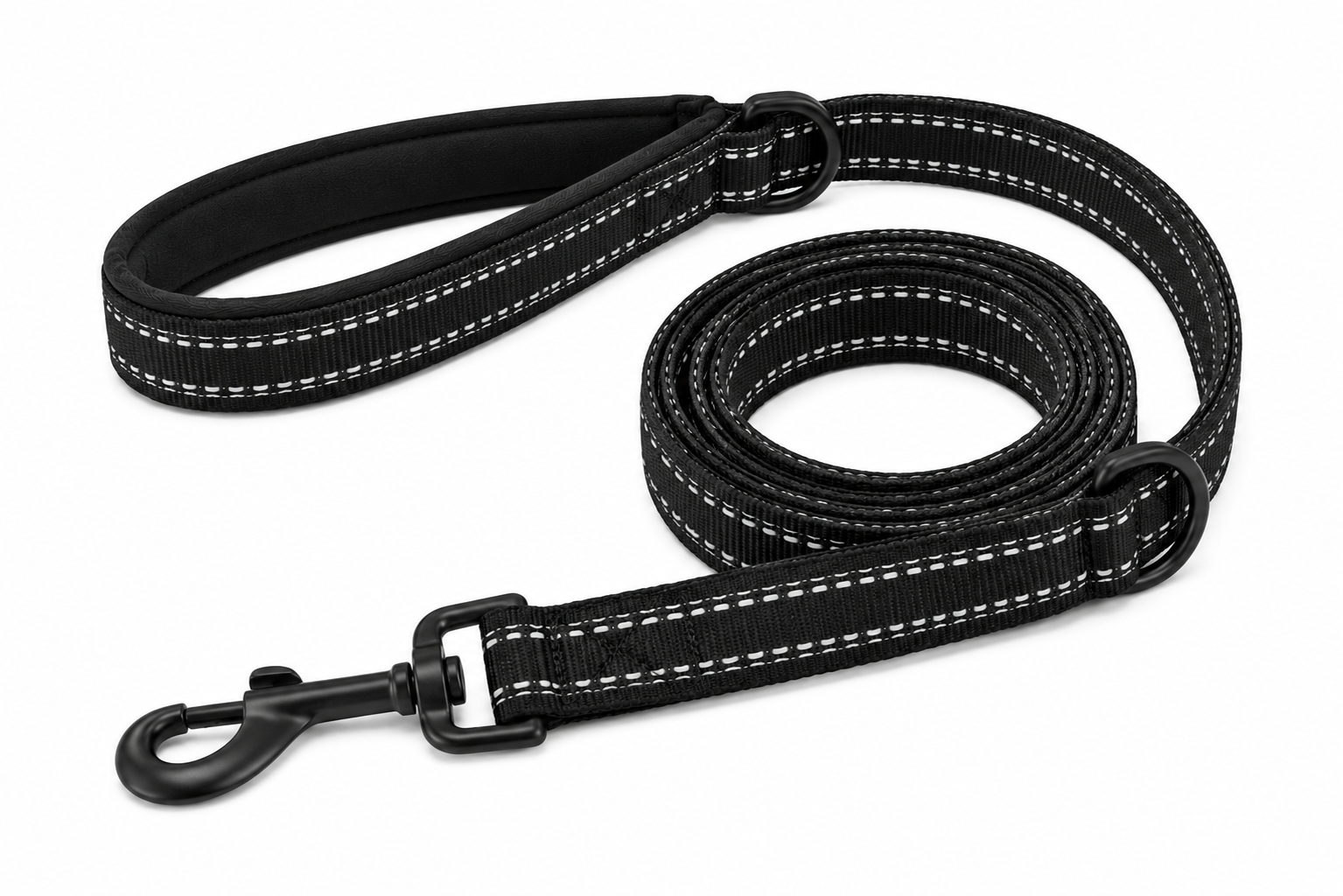 Reflective Dog Leash with Padded Handle – Heavy Duty Nylon Pet Walking Lead