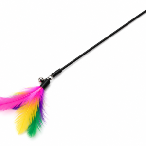 Interactive Cat Wand Toy – Feather Teaser Wand for Indoor Cats
