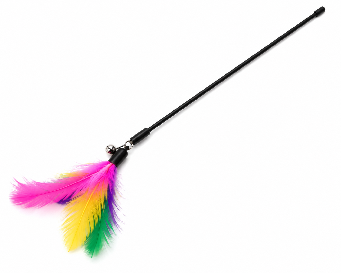Interactive Cat Wand Toy – Feather Teaser Wand for Indoor Cats