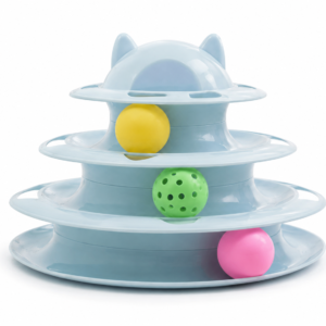 Interactive Cat Track Toy – 3-Level Rolling Ball Puzzle Toy for Indoor Cats