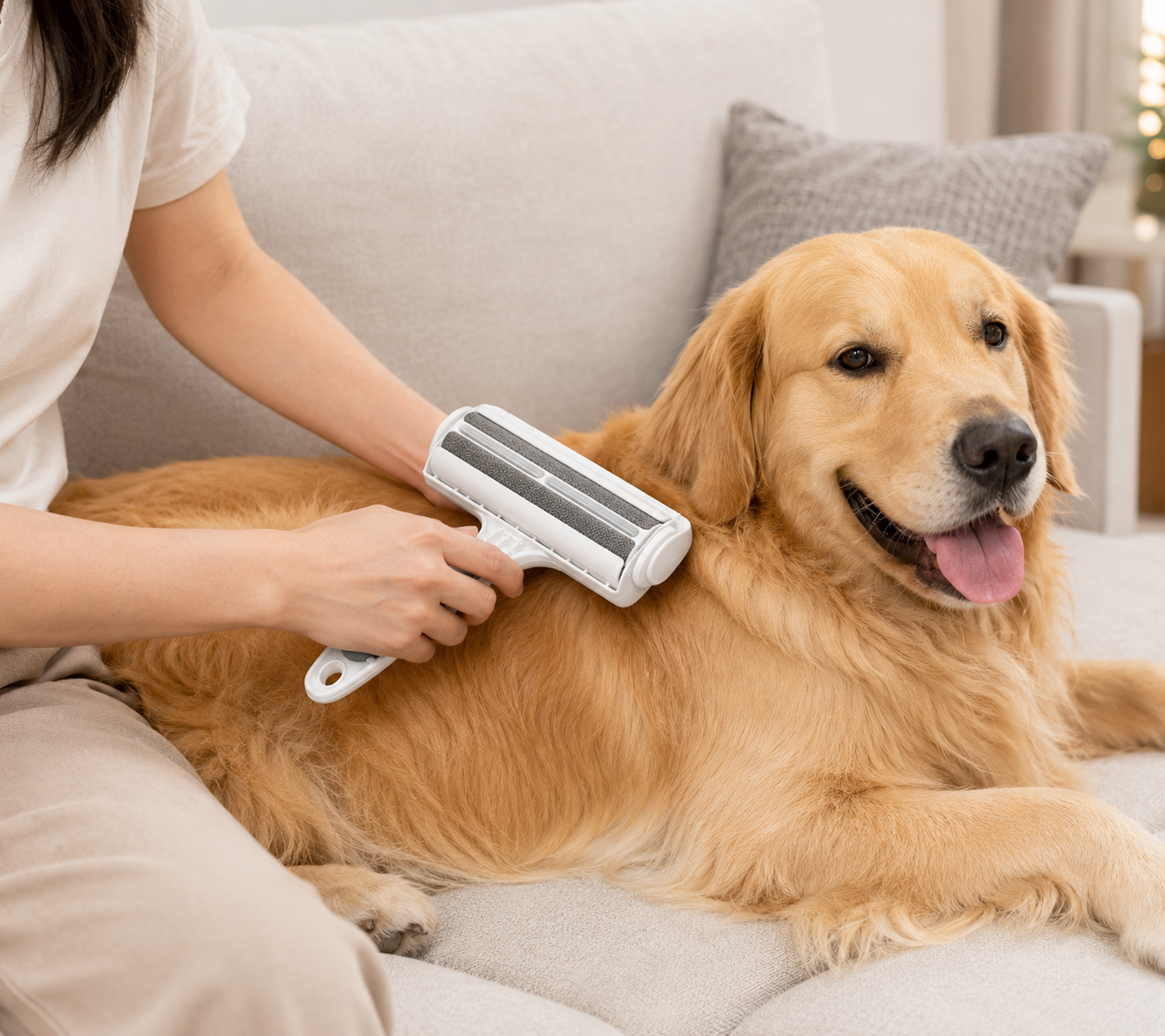 Reusable Pet Hair Remover Roller – Self-Cleaning Lint Roller for Furniture & Clothing - Image 4