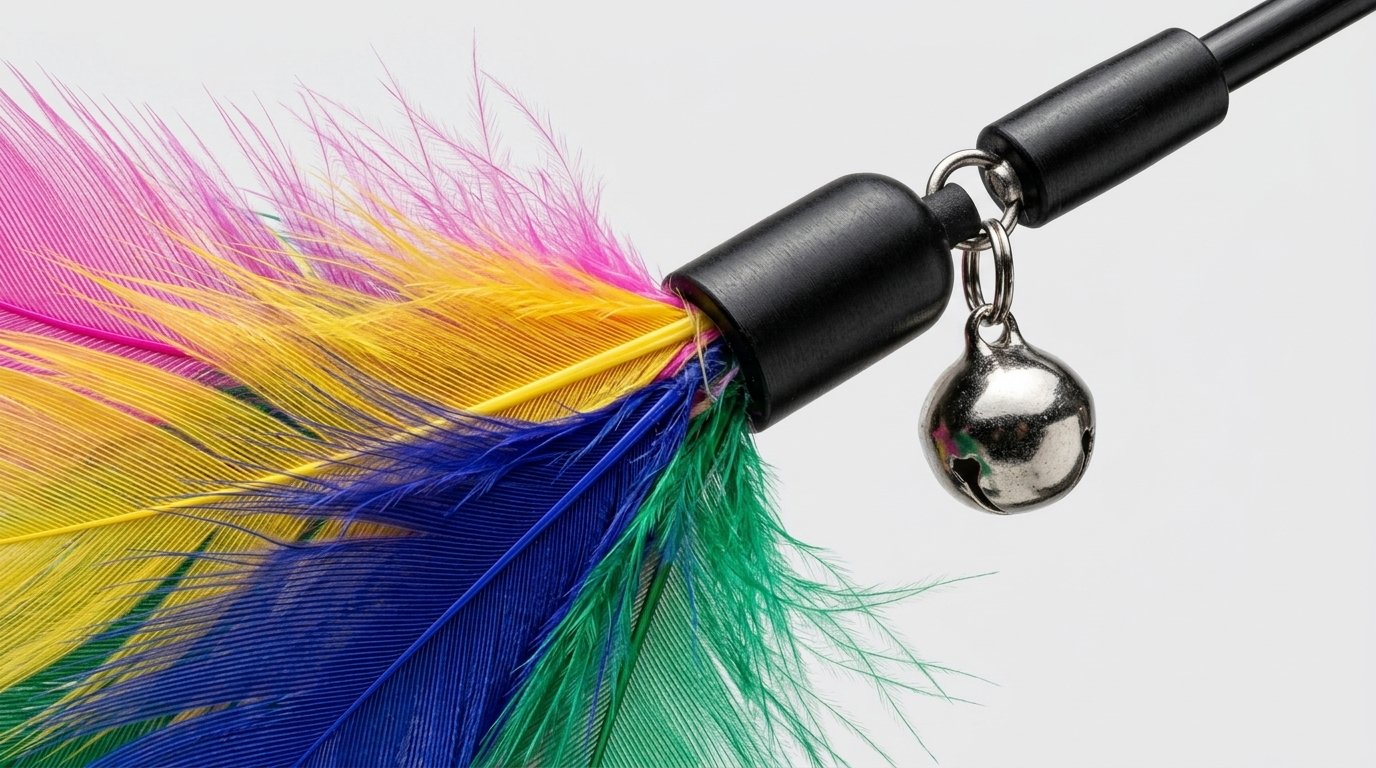Interactive Cat Wand Toy – Feather Teaser Wand for Indoor Cats - Image 2